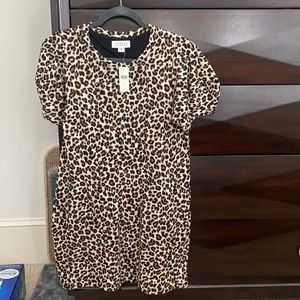 Leopard fleece dress